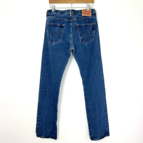 Levi’s 501 32x34 Classic Blue Denim Jeans - Picture 3 of 12